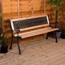 Garden Bench 3 Seater Outdoor Solid