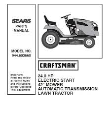 craftsman tractor parts manual 944 603660