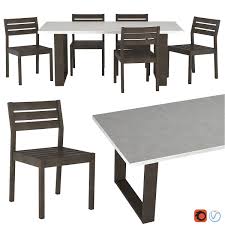 These leather chairs are available in numerous colors, including both real and faux leather options. West Elm Concrete Outdoor Dining Table And 3d Model 1