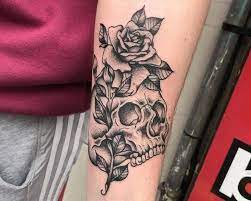 rose and skull tattoo meaning and