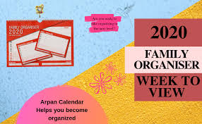 2020 Calendar Family Organiser One Week To View