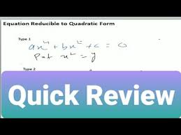 Equation Reducible To Quadratic Form