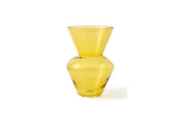 Yellow Glass Vase Fat Neck Pols Potten