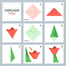 tulip origami scheme tutorial moving