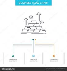 Gold Coin Cash Money Growth Business Flow Chart Design Steps