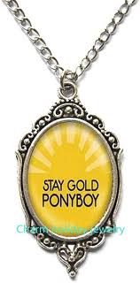 Step brothers (2008) clip with quote stay golden' ponyboy. Amazon Com Stay Gold Ponyboy Outsider S Quote Pendant Necklace Photo Jewelry Handmade Necklace Jewelry