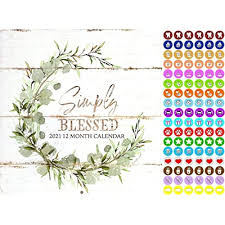 Simply blessed calendar, simply bless calendar, calendar 2021, farmer style calendar, calendar for dyi. Buy 2021 12 Month Wall Calendar Simply Blessed With 100 Reminder Stickers Online In Kuwait B08gfwtym7