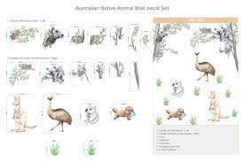australian native animal wall decal set