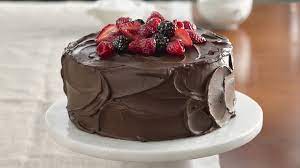 Chocolate Cake Decorated With Berries gambar png