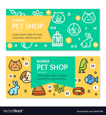 Pet Shop Flyer Banner Placard Set Royalty Free Vector Image