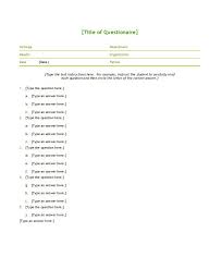 33 Free Questionnaire Templates Word Free Template Downloads