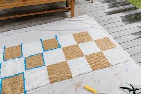 diy checker painted rug smor home
