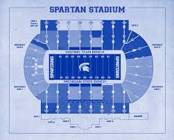 Vintage Print Of Spartan Stadium Seating Chart By Clavininc