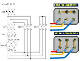 star delta starter control circuit
