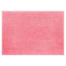 pink cotton machine washable bath mat