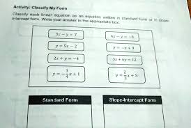 Form Classify Each Linear Equation