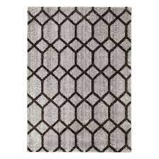 d439 zion black grey tufted rug