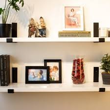 White Floating Shelves With Metal