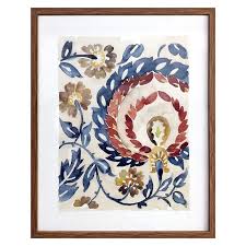 Glass Framed Paisley Print Wall Art 16x20