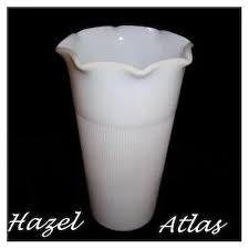 Hazel Atlas Milk White Ruffled Top Vase