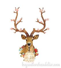 deer head wall light sconces flowers