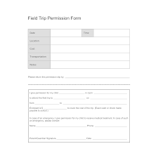 Field Trip Permission Form Template