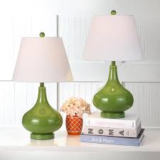 Fern Green Gourd Glass Table Lamp