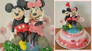 tutorial mickey mouse and minnie cake