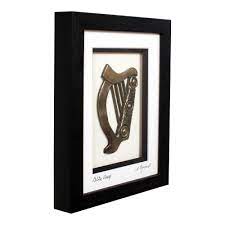 celtic harp framed bronze art totally