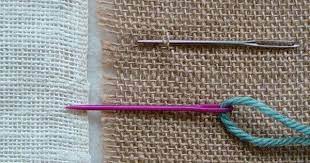 sewing a rug by hand rya knot with
