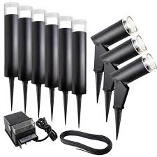 Bazz Luvia Low Voltage Black Led Landscape Light Kit With Transform Set Of 9 G14t71513x9 The Home Depot