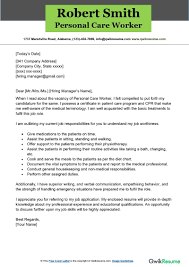 personal care worker cover letter