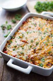 What is a mexican casserole? Healthy Mexican Casserole With Roasted Corn And Peppers Recipe Pinch Of Yum