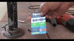 How to install Tapcon concrete anchor screws with a hammer drill - YouTube