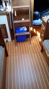 new teak and holly sole boat and