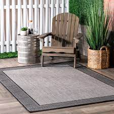 gray indoor outdoor border area rug