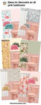 to decorate an all pink tile bathroom