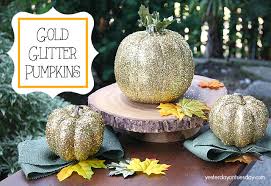 gold glitter pumpkins with burlap