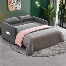 velvet straight twin size sofa bed