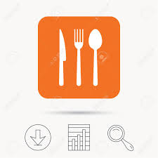 Fork Knife And Spoon Icons Cutlery Symbol Report Chart Download