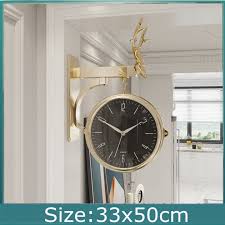 Lrf Large Luxury Wall Clock Gold Nordic