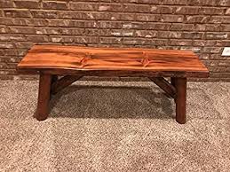 The truly rustic montana woodworks montana indoor / outdoor backless armless half log bench is handcrafted with pride in montana. Amazon Com Rustic Log Bench Pine And Cedar With Live Edge Furniture 4 Indoor Honey Pine Furniture Decor