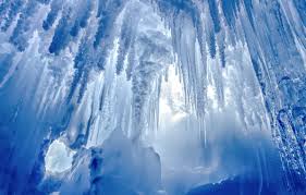 wallpaper cave glacier blue icicles