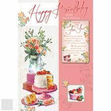 It's no wonder floral birthday cards are so popular. Happy Birthday Greeting Card With Best Wishes Cake And Flowers 5035499070918 Ebay