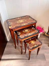 Italian Marquetry Inlaid Nesting Tables