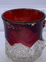 Vintage Ruby Red Stained Souvenir