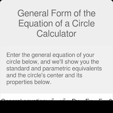 The Equation Of A Circle Calculator