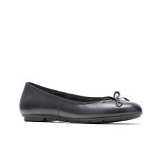 Hush Puppies Womens Abby Bow Ballet Flats Black Leather Size 12 M