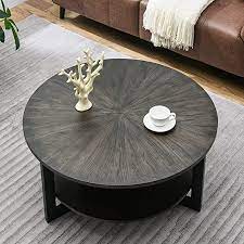 Round Coffee Table With Storage Shelf