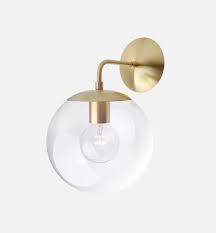 Clear Glass Globe Wall Sconce Light